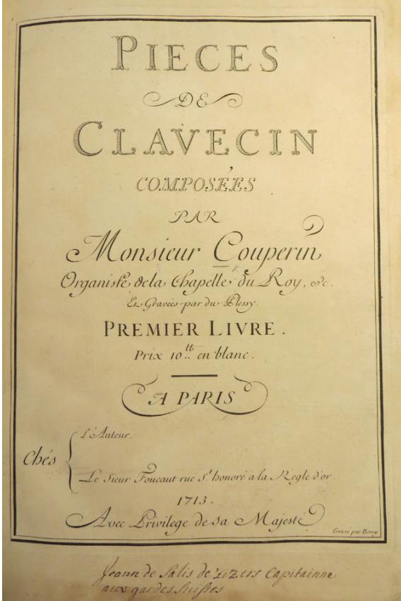 10 Couperin, title-page of Book 1 (17132) (London, British Library, i.7)