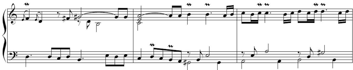 Figura 3.5: Courante, fragment (compassos 7-10)