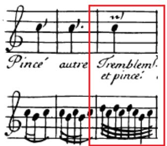 Figura 4.3: Trémblement et pincé indicat per D’Anglebert