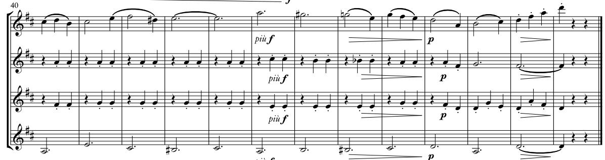 Beispiel 8b: Čajkovskij, Dornröschen-Suite Op. 66a, Nr. 5: Walzer. Bearbeitung für vier Klarinetten