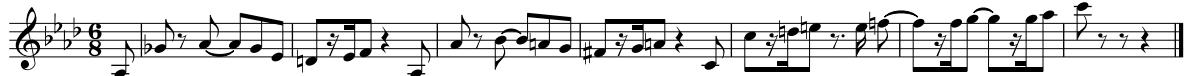 Beispiel 7: Rhythmus der Höraufgabe zu Brahms, Klaviersonate Nr. 3 op. 5, Finale (T. 19–25)
