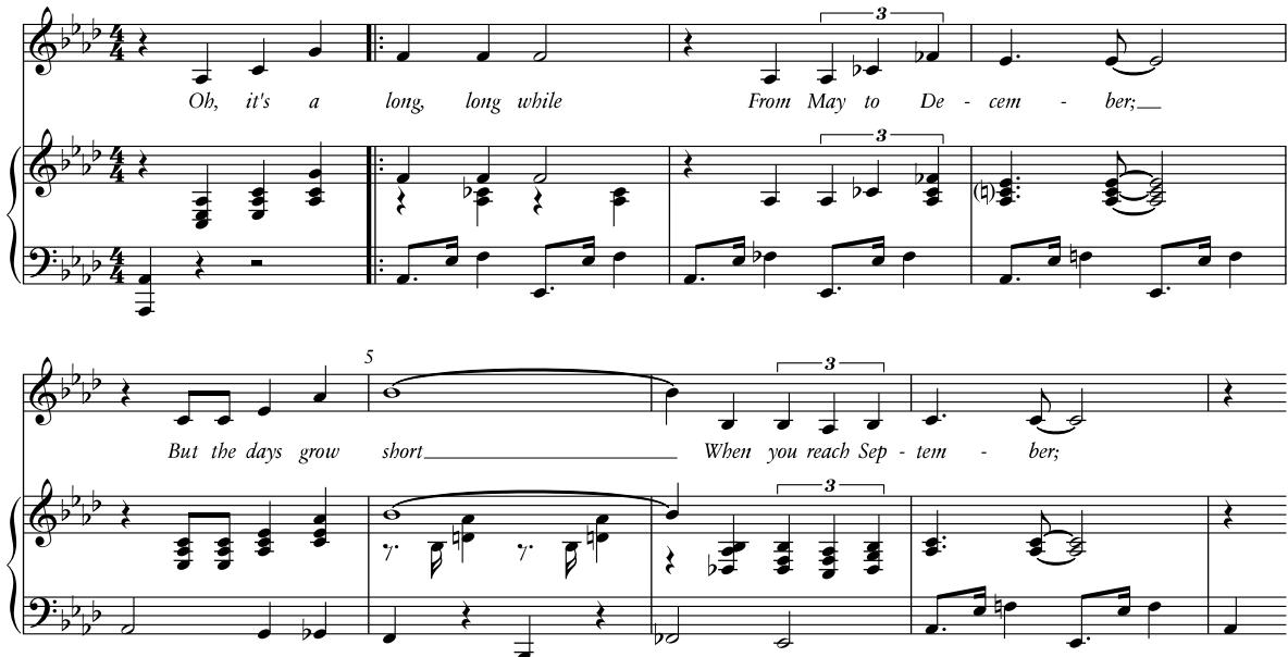 Example 1: Kurt Weill, “September Song,” mm. 1–8