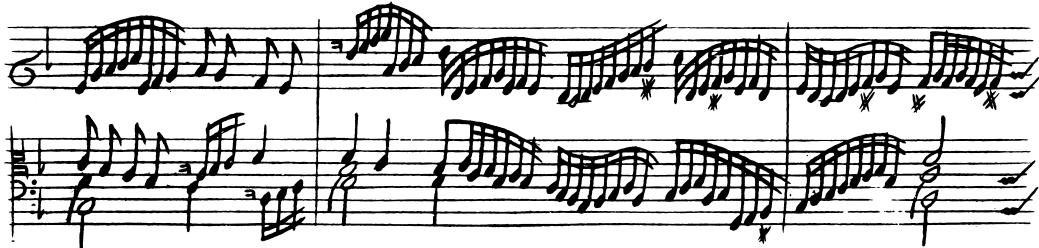 Beispiel 17: Girolami Frescobaldi, Primo libro di toccate, Toccata Prima (S. 2, T. 17–19)