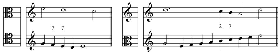 Beispiel 4: Zwei aufeinander folgende Dissonanzen als Resultat von Durchgängen23