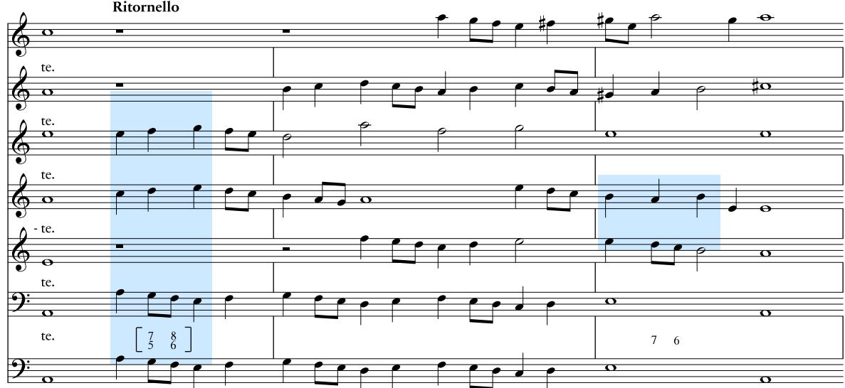 Beispiel 10: Gegenschrittmodell in Claudio Monteverdis »Dixit Dominus«, Marienvesper43