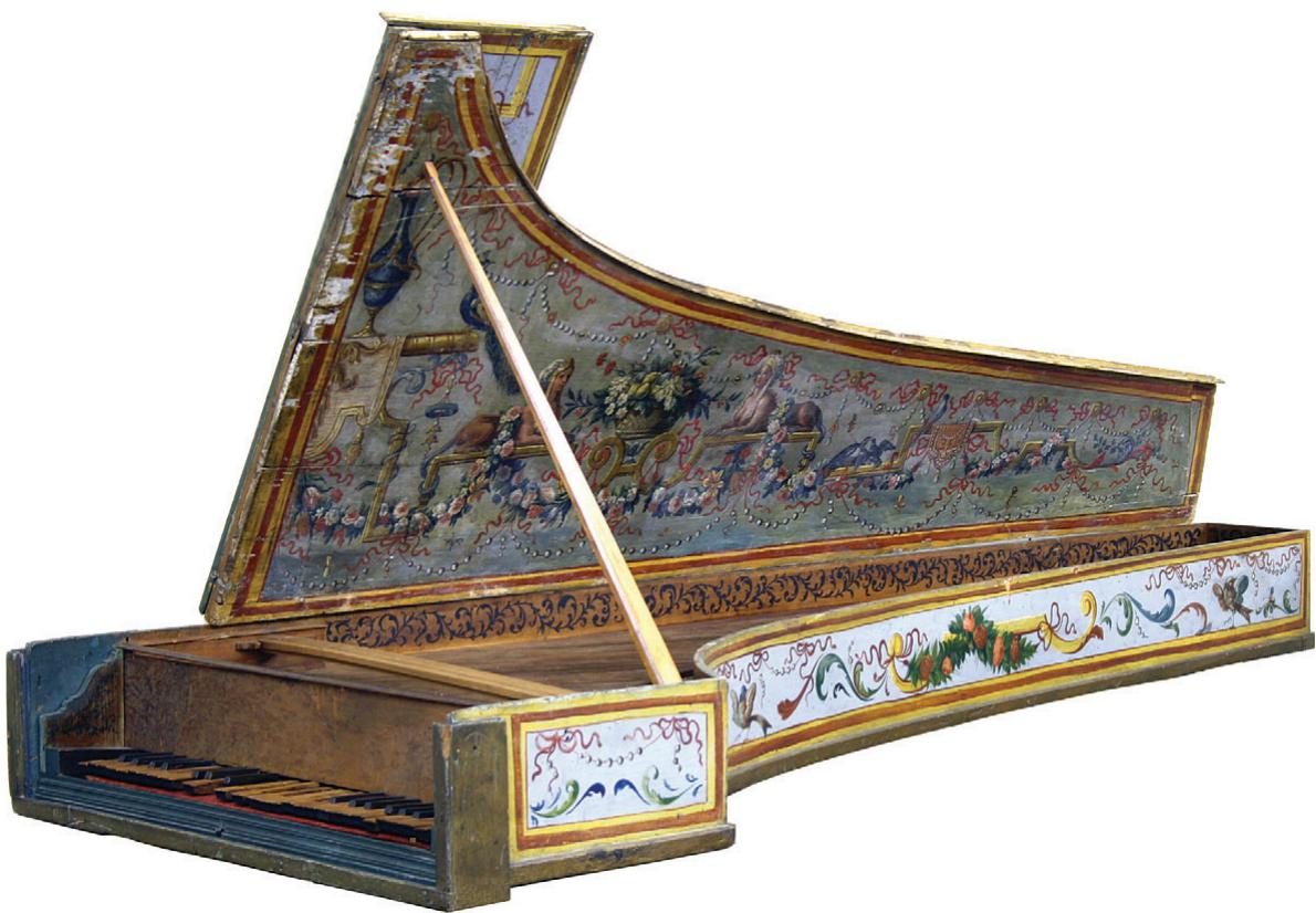 3 Harpsichord attributed to Bartolomeo Cristofori, Florence, about 1700 – 20 (Stearns Collection of Musical Instruments, University of Michigan, Ann Arbor, cat. no.1332; photo by Christopher Dempsey); the painted decoration is not original