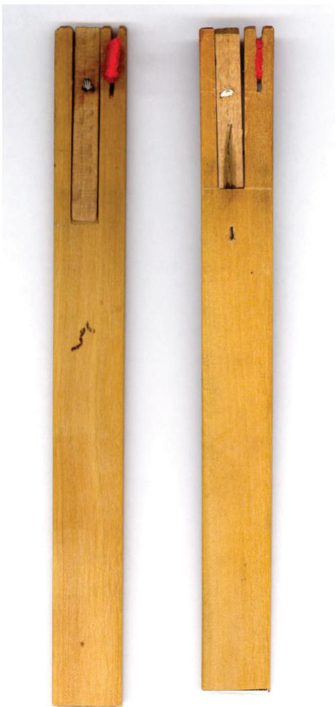 12 Jacks of the Calisto harpsichord (photo by the author)