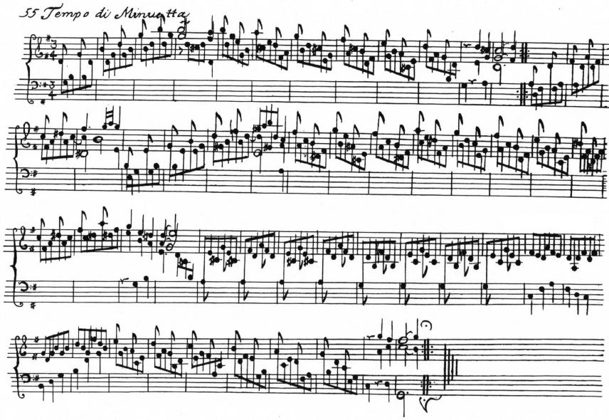 Figure 2 J. S. Bach, Tempo di Minuetta from Partita 5, Clavierübung I (Leipzig, 1731)