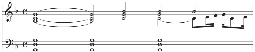 Figure 1 – Frescobaldi, Toccata quarta, premier Livre, mes. 1-2.