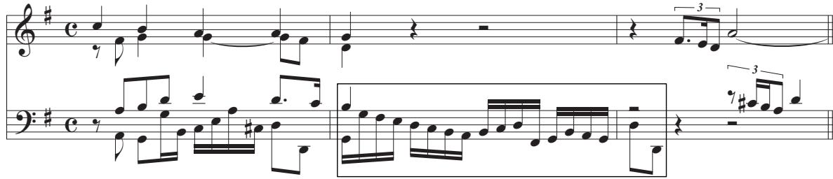 Figure 12 – Bach, Partita « Ach, was soll ich Sünder Machen » BWV 770, partita X, mes. 37-39.