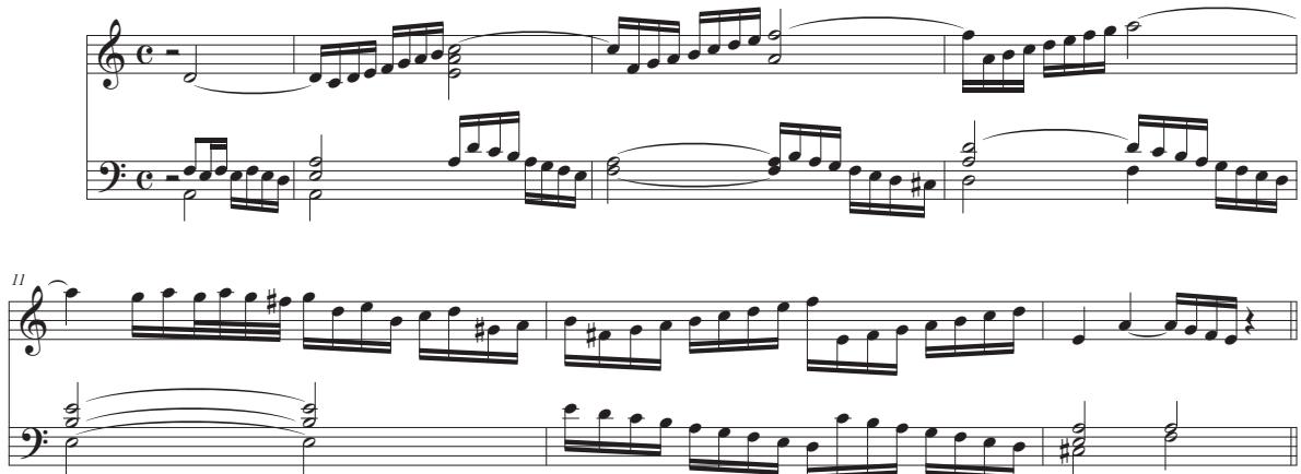 Figure 23 – Frescobaldi, Toccata ottava, du premier Livre, mes. 7-13.