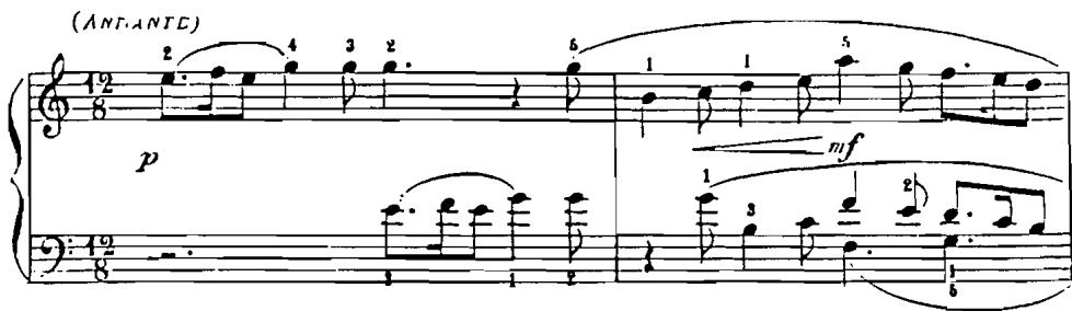 It is important to note that Scarlatti also drew on forms from the Italian style, such as the concerto and sonata. Further, he was fond of using dissonance, which he often created through adding unessential notes to ordinary diatonic chords (ex. 2a). Other example of dissonance include the use of acciaccaturas (ex. 2b) and mordents (ex. 2c). This use of dissonance may have been a result of the influence of his teacher, Gasparini, who in 1708 described it in his treaty, L&rsquo;armonico pratico al cimbalo. Additionally, it could also be an imitation of a strumming technique of guitar playing called rasgueado, as seen in the left hand of example 2d, and chanterelle, in the right hand which involves the rapid alteration of fingers on the highest string of the guitar (Boyd, 1986:183):