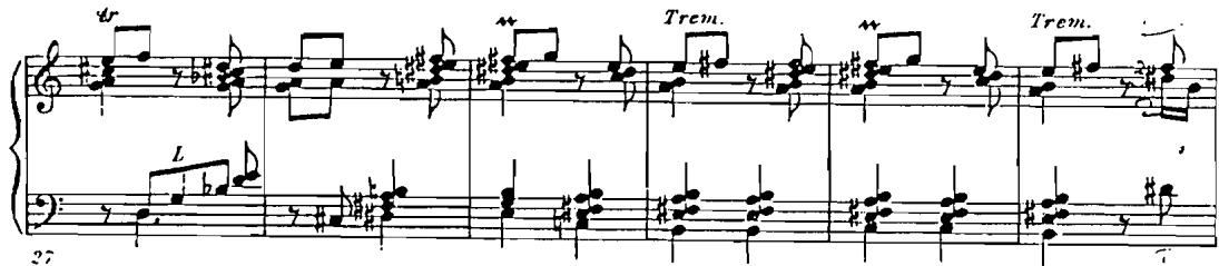 Example 2a: D. Scarlatti, Sonata, K. 175, bb. 27 - 32: (unessential notes)