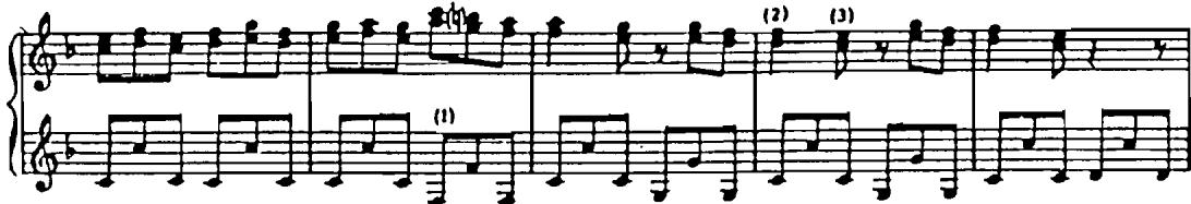 The jota, which comes from the province of Aragon, is in quick triple time with an underlying harmony that alternates between dominant and tonic, often over four bars, accompanied by guitars and bandurrias (a kind of mandolin) in strummed chords, and its application can be seen in examples 7a and b: