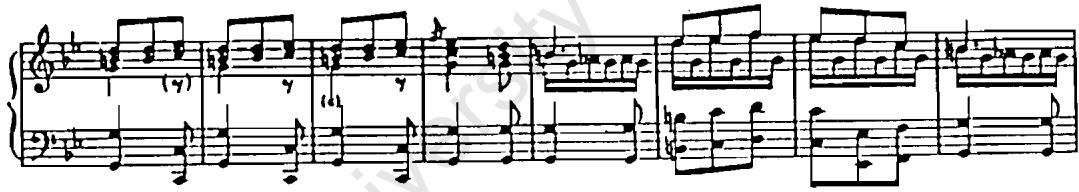 Example 7a: A. Soler, Sonata, R. 48, bb. 16 - 23: (jota)