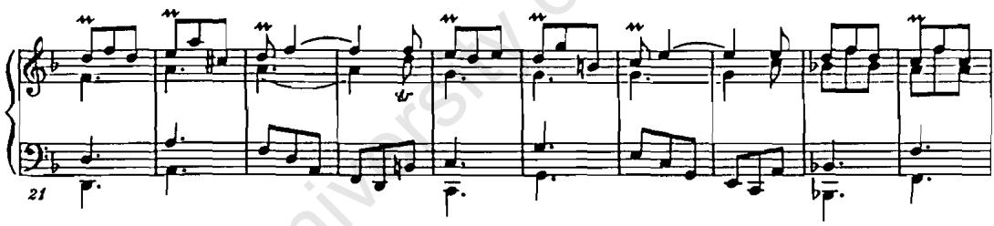 Example 11b: D. Scarlatti, Sonata, K. 516, bb. 21–30: (fandango)