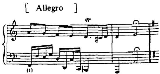 Example 14b: A. Soler, Sonata, R. 4, bb. 19 -20: (phrygian mode)；Example 14c: D. Scarlatti, Sonata, K. 116, bb. 1 - 6: (phrygian mode)