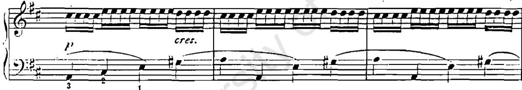 Example 17a: D. Scarlatti, Sonata, K. 298, bb. 27–29: (mandolin)