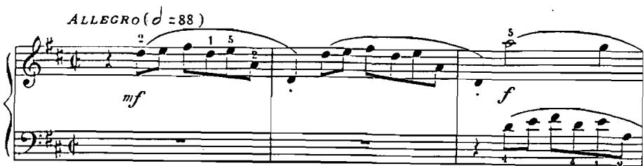 Example 17b: D. Scarlatti, Sonata, K. 298, bb. 1 - 3: (guitar)