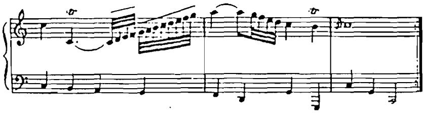 Andante；Octave-steps are more frequently used (ex. 19) by Soler, and with much more virtuosity than Scarlatti: