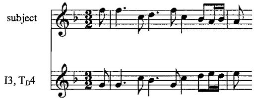 Example 2.4. Unmodified inversion; Courante, English Suite in F major