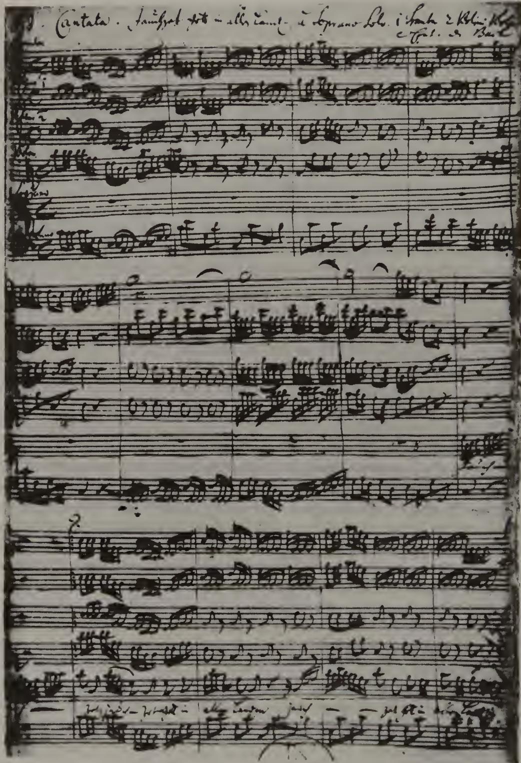 PLATE 1. Autograph score, P 104, f. 1: BWV 51/1, mm. 1-13.