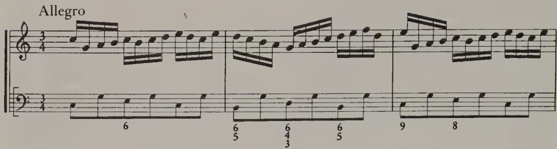 Example 12.2. BWV 1033/2, mm. 1-6
