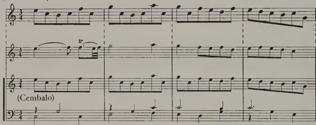 Example 12.3. BWV 1033/4: Suggested original version for flute alone；(a) mm. 1-4
