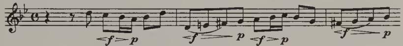 Example 13.3b. BWV 2/5, mm. 1–3a: Violino I, Harnoncourt rendition