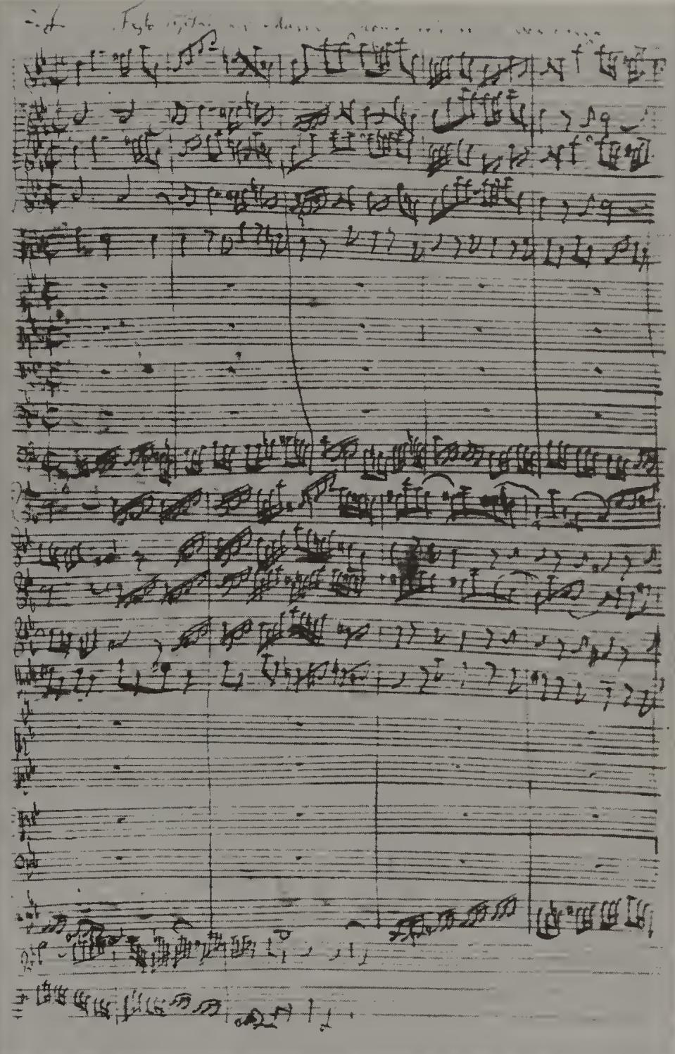 PLATE 9. Autograph score, Library of Congress (LC), ML30.8b.B2M4case, f.1r: BWV 10/1, mm. 1-9