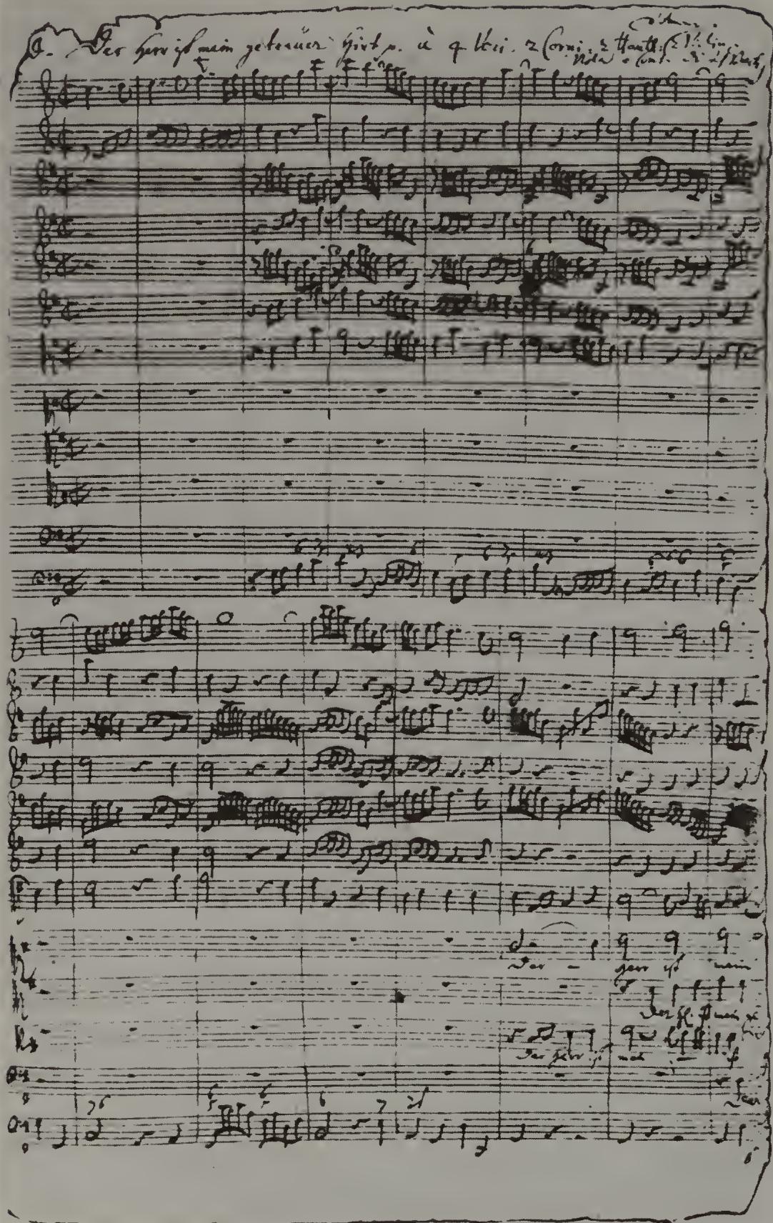 PLATE 15. Autograph score, Pierpont Morgan Library, f. 1 $^{r}$ : BWV 112/1, mm. 1-14a