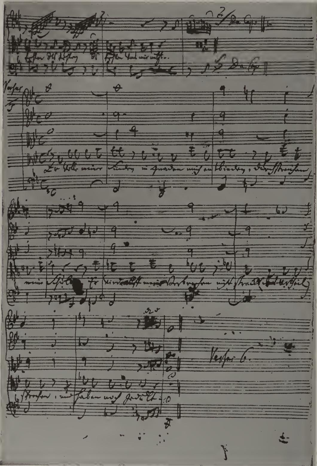 PLATE 18. NYPL, f. 6 $^{v}$ : BWV 97/4, mm. 48–50a; 97/5