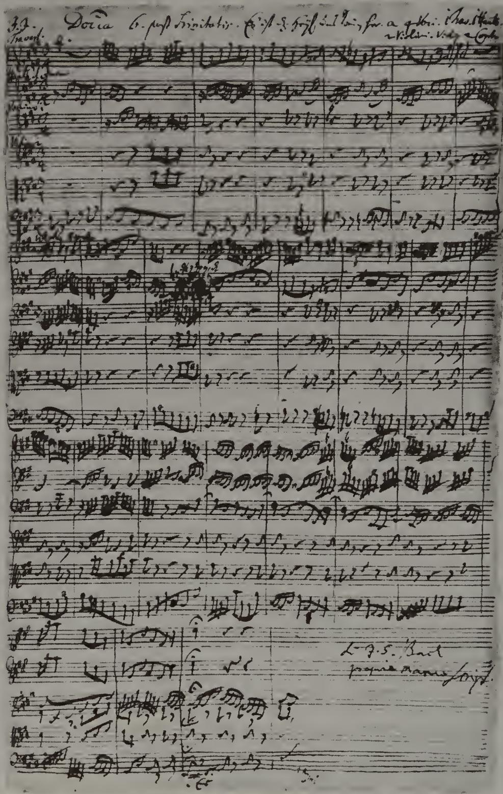 PLATE 19. Autograph score, Library of Congress, ML96.B186case, f. 1 $^{r}$ : BWV 9/1, mm. 1-24