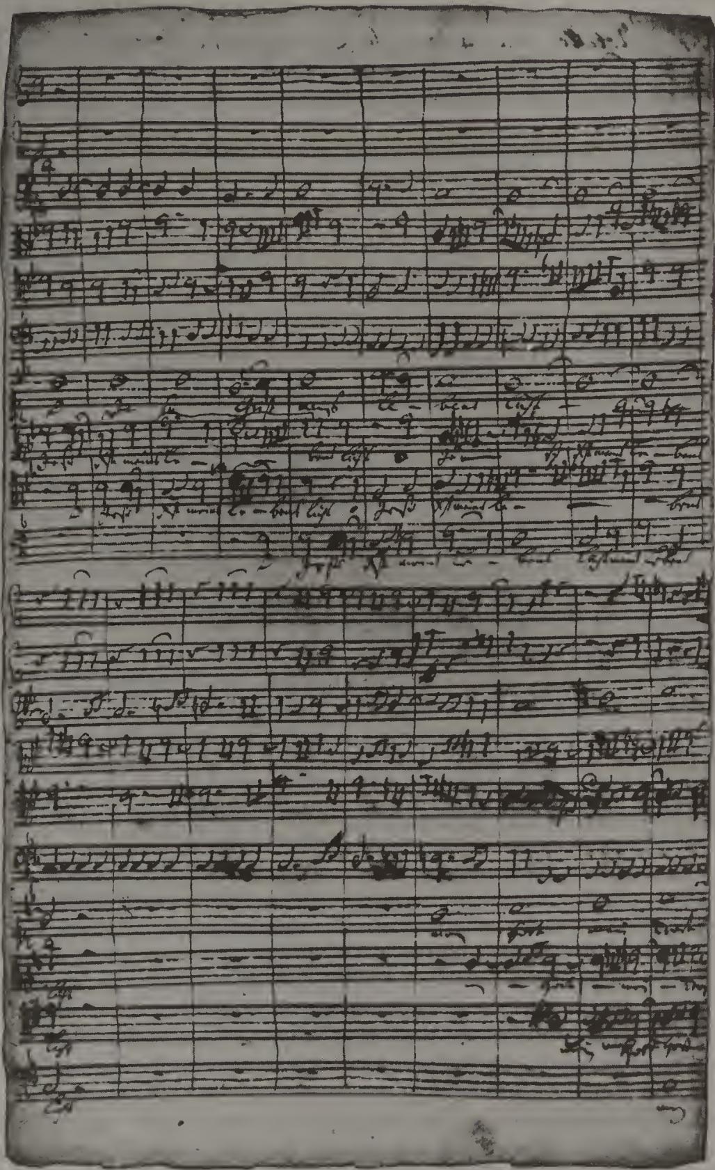 PLATE 21. Scheide, f. 1 $^{v}$ : BWV 118 $^{1}$ , mm. 19–37