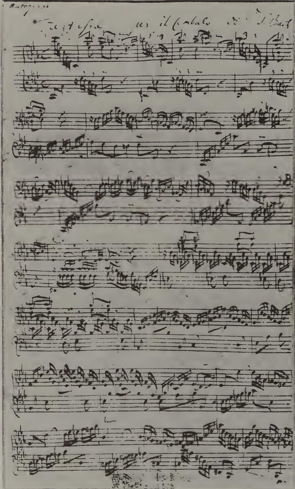 PLATE 32. Autograph score, Bach Choir, Bethlehem, Pa., f. 1 $^{r}$ : BWV 906, mm. 1–16