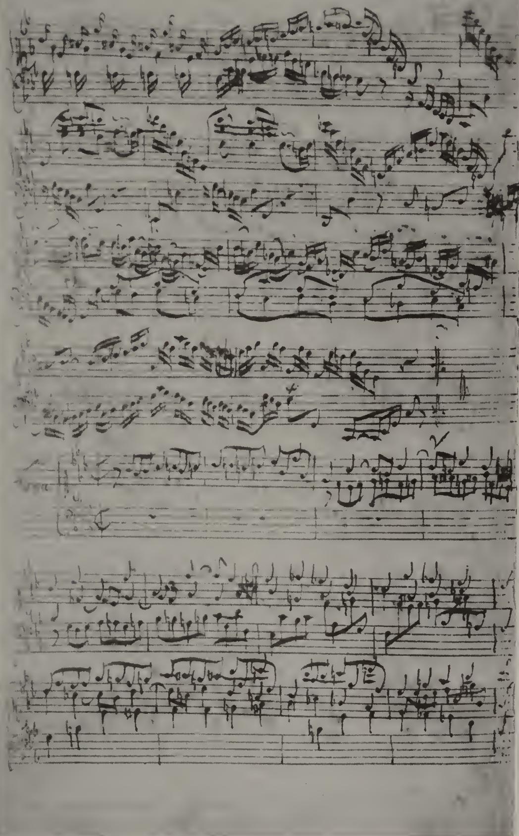 PLATE 34b. Dresden, p. 3 (=f. 2v): BWV 906/1 (Fantasia), mm. 32b-end; BWV 906/2 (Fuga), mm. 1-12
