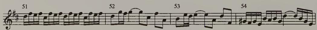 Example 6.18. BWV 133/1, mm. 51–57: Violino I