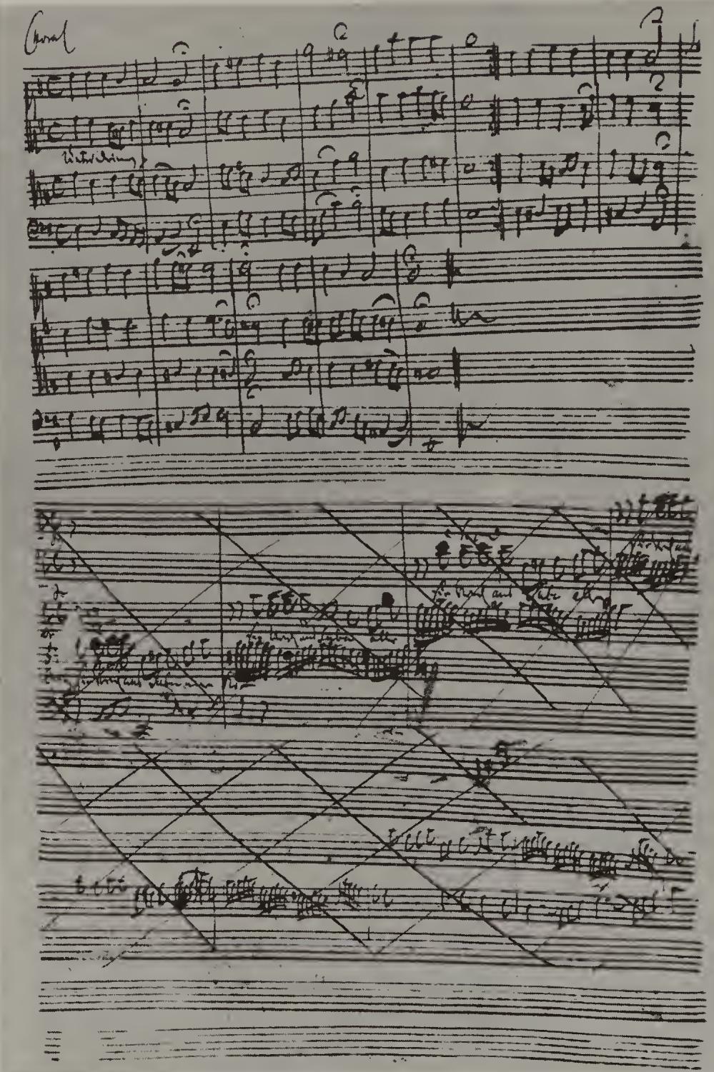 PLATE 25. Autograph score, P 120, f. 7 $^{r}$ : BWV 65/1, Drafts for mm. 19–23a