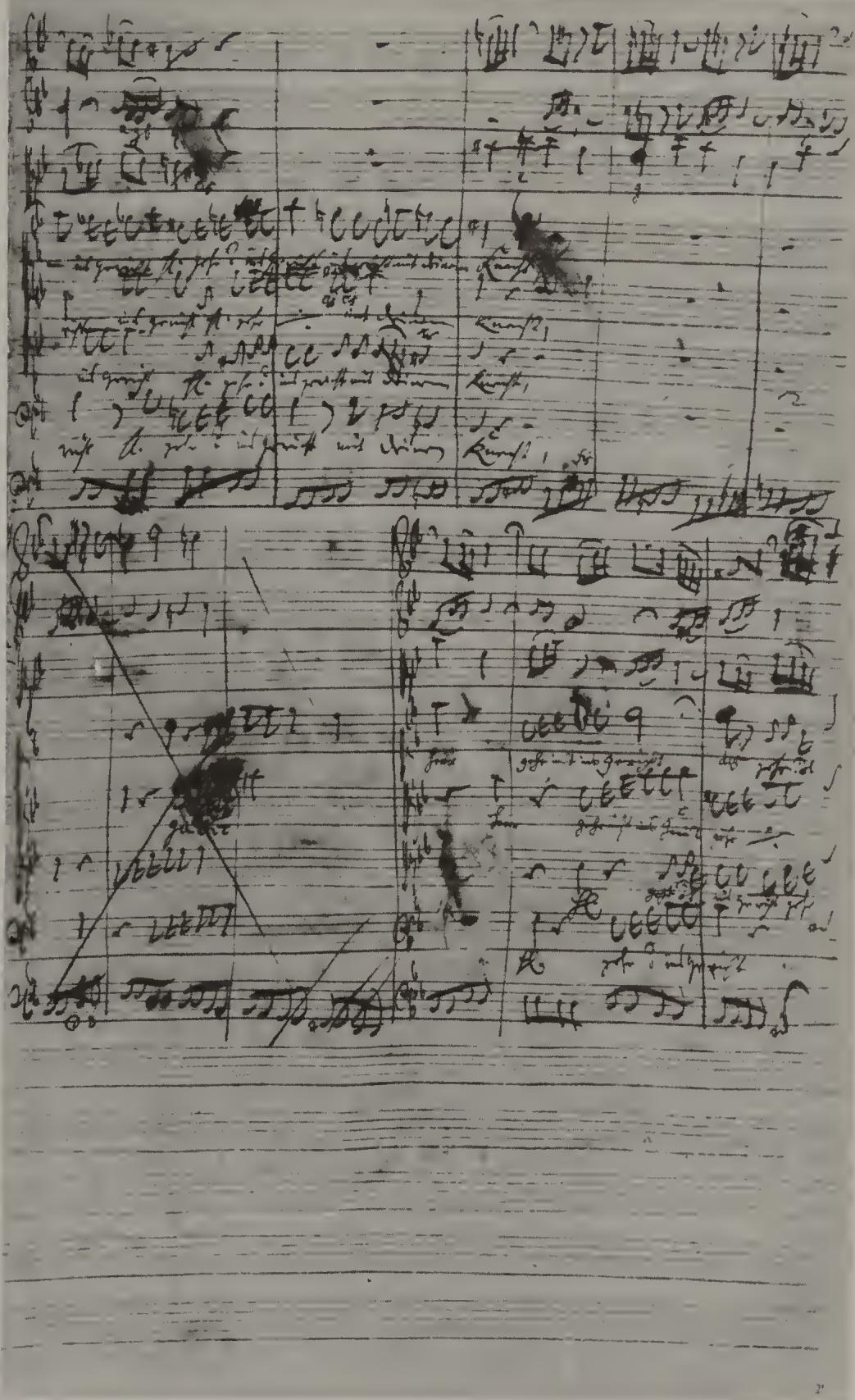 PLATE 29. P 99, f. 2r: BWV 105/1, mm. 27–33