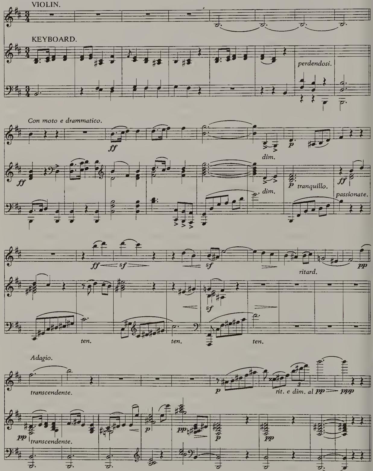 Example 14.3. &ldquo;F. W. Rust:&rdquo; Violin Sonata (after Calvocoressi 1914)