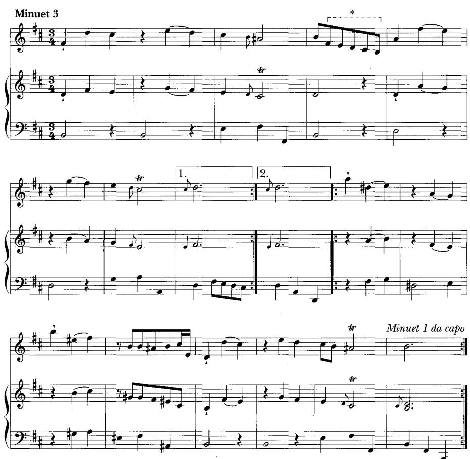 Example 3a (cont.)；* Phrase in dotted brackets would need to be raised an octave for performance on the flute.