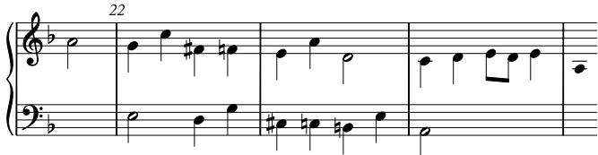 Example 2 Contrapunctus 8, bars 212–251, alto and bass only
