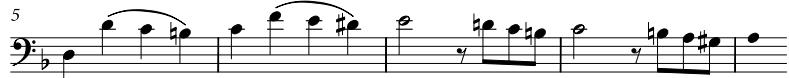 Example 5 Contrapunctus 8, bars 5–91, alto only