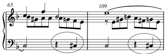 Example 9 Contrapunctus 8 (a) bar 63 (b) bar 109