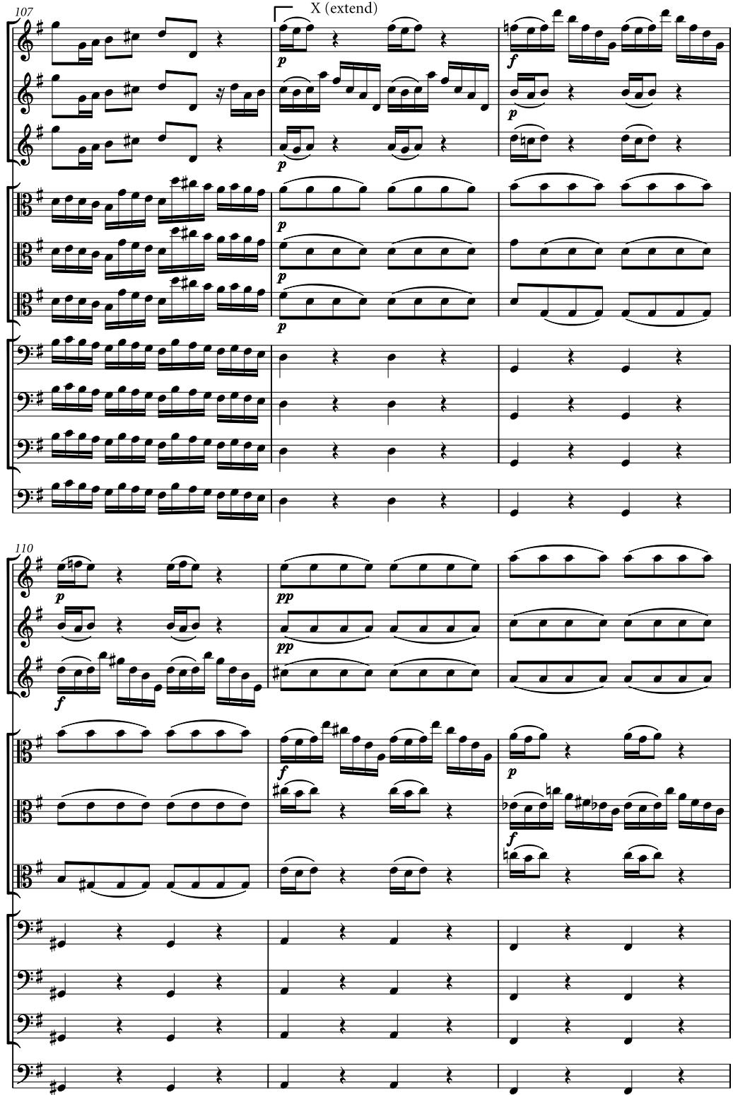 Example 2c ‘Brandenburg’ Concerto No. 3, BWV1048/i, bars 107–120