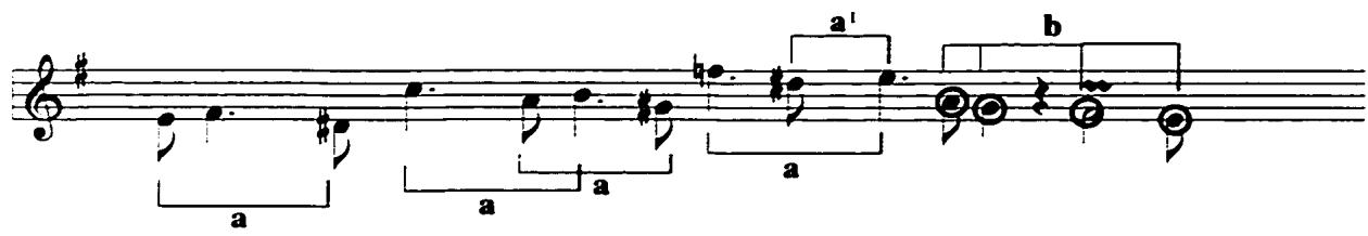 Example 2b: Fugue subject in the Gigue, mm. 1-3.