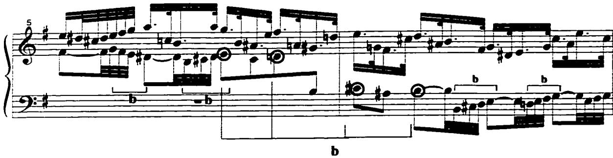 Example 12: Motive b, Allemanda, mm. 5-6.
