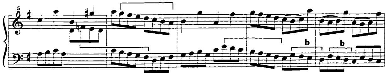 Example 22: The variation of motive b, Air, mm. 5-9.