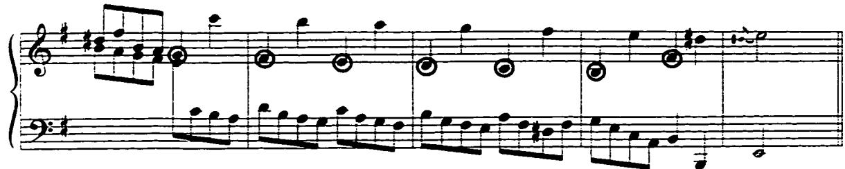 Example 24: The style brisé, Air, mm. 24-28.