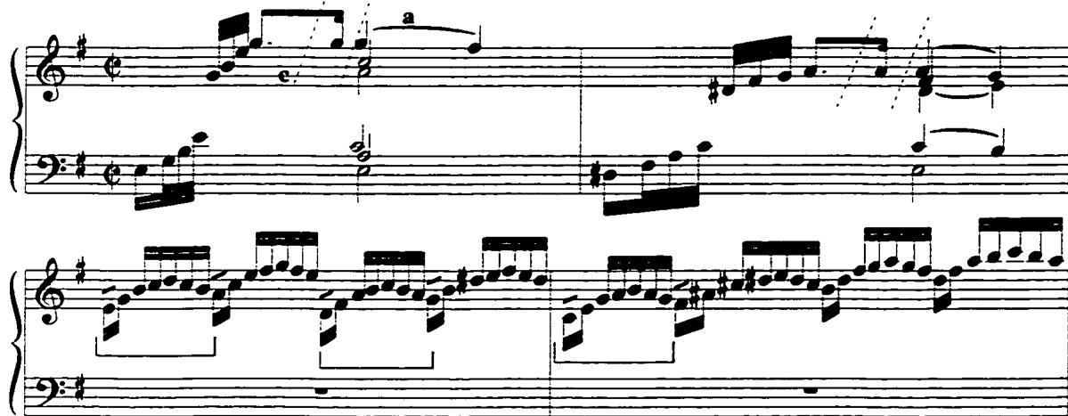 Example 42: Toccata, mm. 1-4.